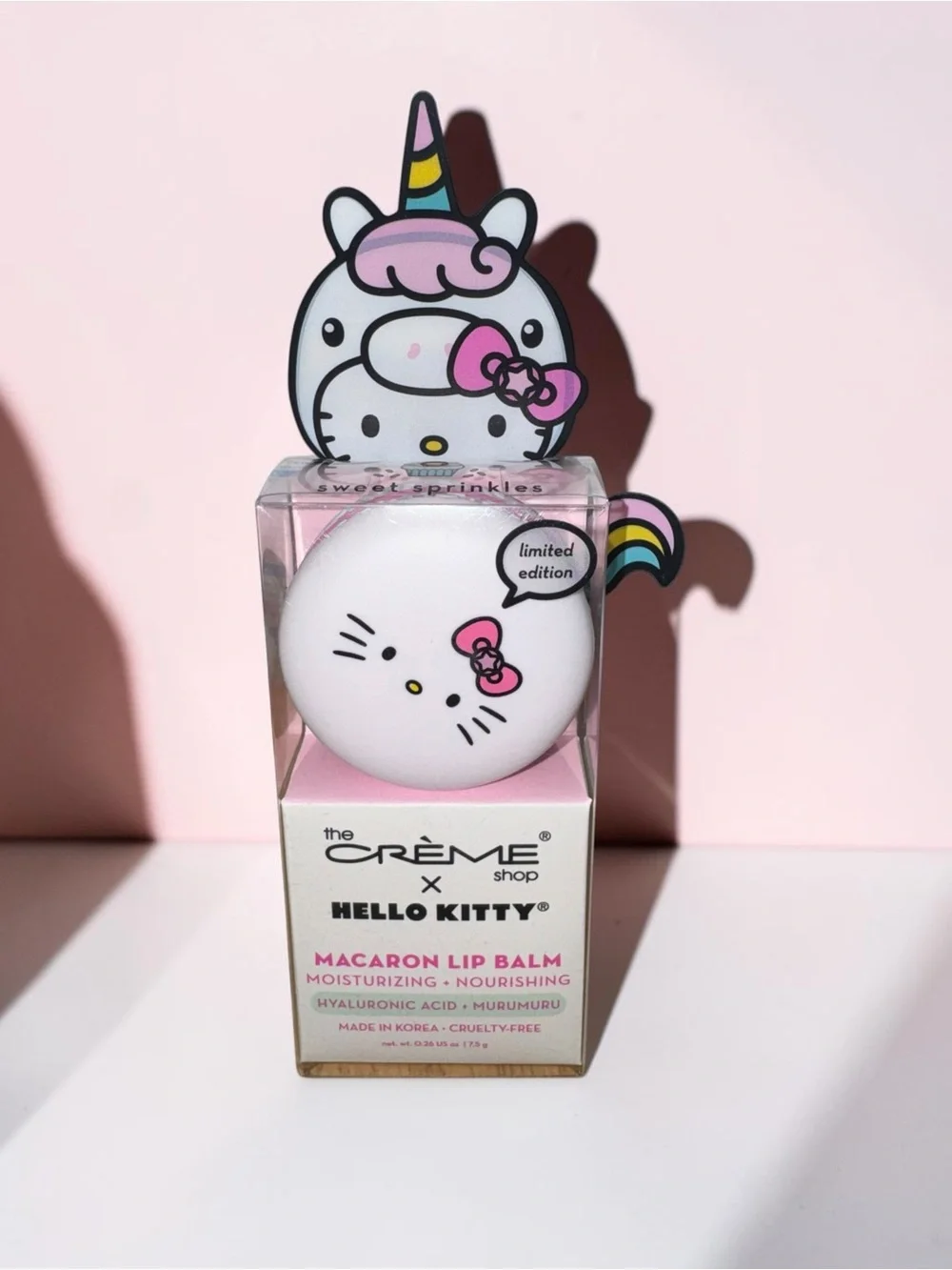 NEW The Crème Shop x Hello Kitty Unicorn Macaron Lip Balm Limited Edition